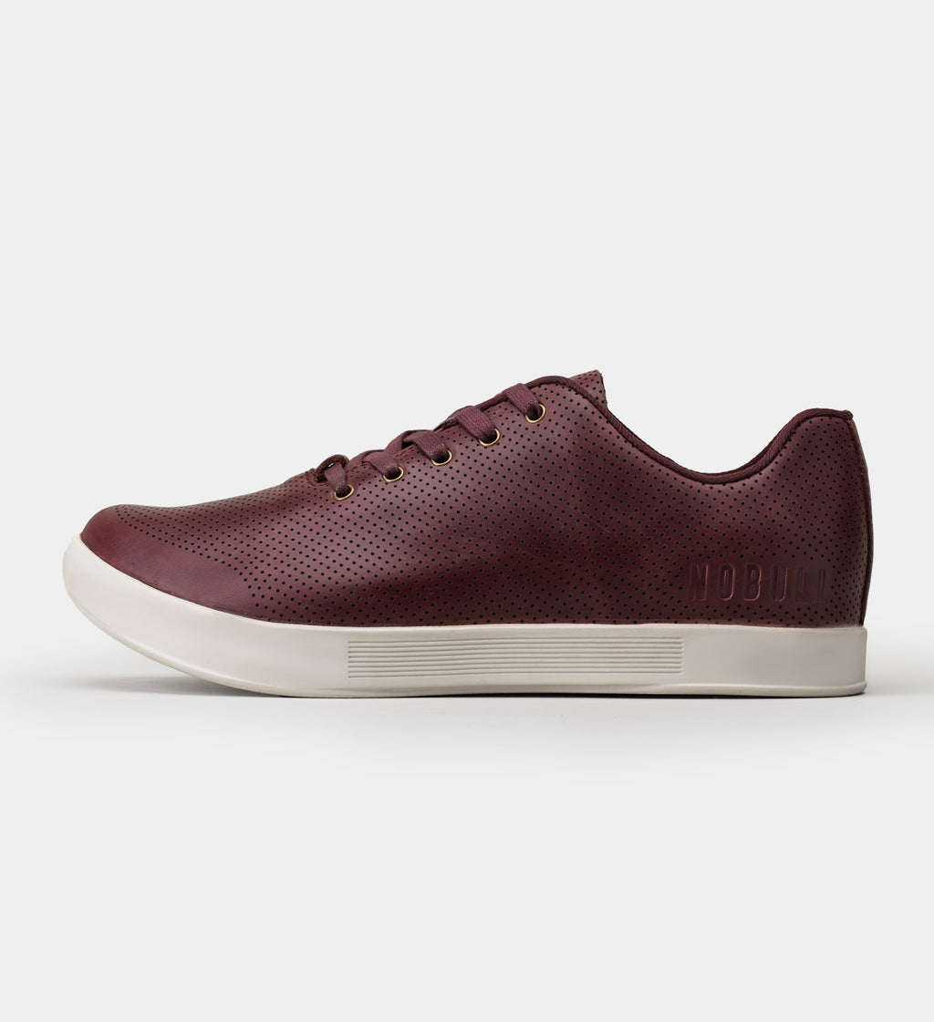 HIGH-TOP LEATHER TRAINER Burgundy